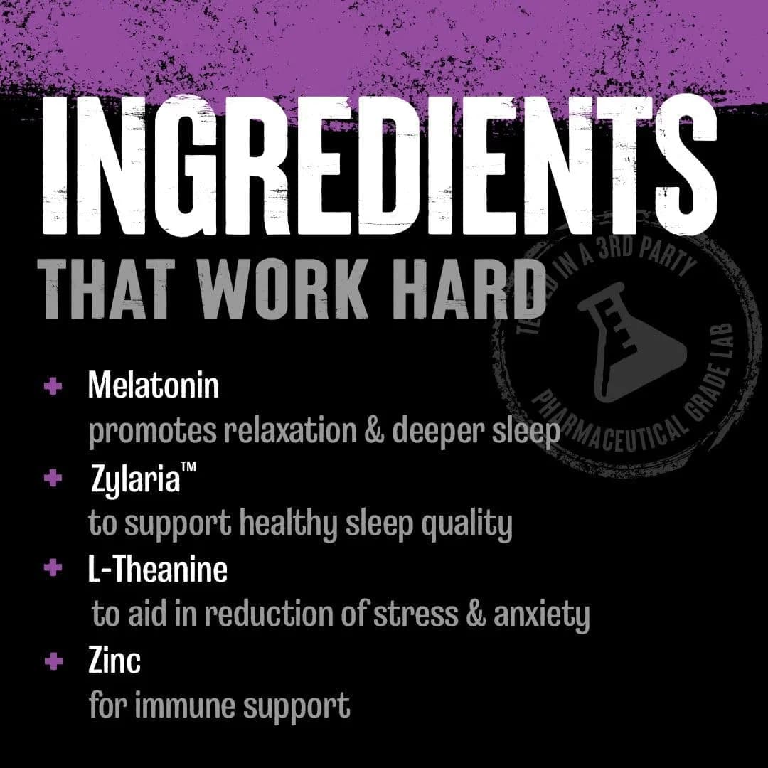 Animal PM Sleep Aid for Adults 30 Count | Non-Habit Forming Relaxation with Melatonin, L-Theanine, Zinc, Magnesium, GABA - view 3