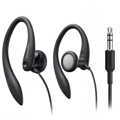 PHILIPS Headphones Black | Flexible Earhook, Wired, 3.5mm, 15mm Driver, 1.2m Cable, 1 Year Warranty thumbnail 1