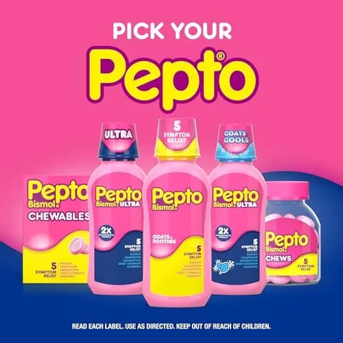 Pepto Bismol Liquid Ultra for Nausea, Heartburn, Indigestion, Upset Stomach, and Diarrhea - 5 Symptom Fast Relief, Cherry Flavor, 2x16 oz | Fast 5-Symptom Relief thumbnail 6