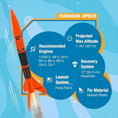 Estes Alpha III Rocket-Building Kit | Beginner Model for Ages 10+ with Launch Pad & Controller thumbnail 5