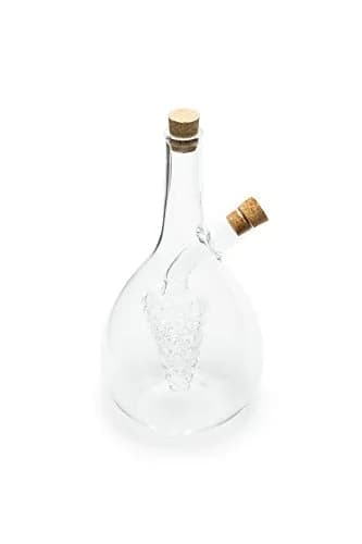 Fox Run Grape Motif Oil and Vinegar Cruet Dispenser Bottle, Clear Borosilicate Glass, Grapes | Elegant 13.5 oz dual pour bottle (70-120c) thumbnail 4
