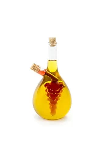 Fox Run Grape Motif Oil and Vinegar Cruet Dispenser Bottle, Clear Borosilicate Glass, Grapes | Elegant 13.5 oz dual pour bottle (70-120c) thumbnail 3