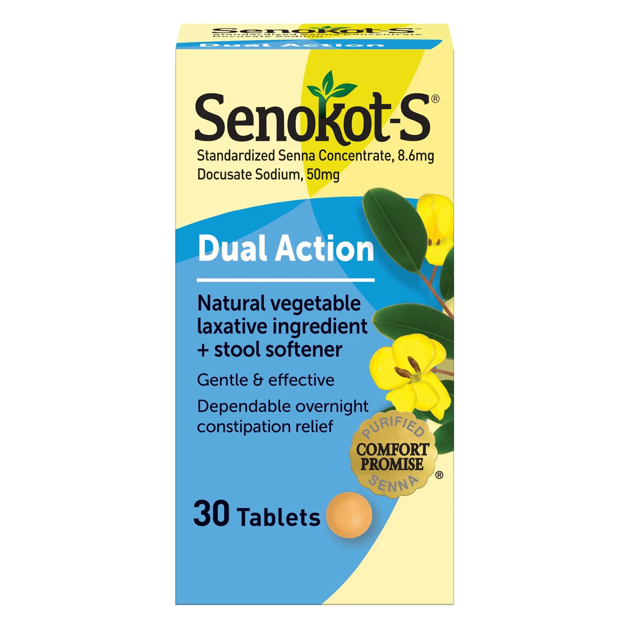 Senokot Stool Softener 30 Tablets | Gentle Overnight Relief for Occasional Constipation — Tablet