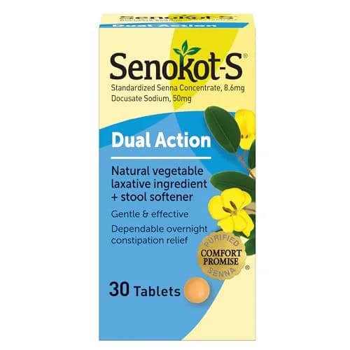 Senokot Stool Softener 30 Tablets | Gentle Overnight Relief for Occasional Constipation thumbnail 1