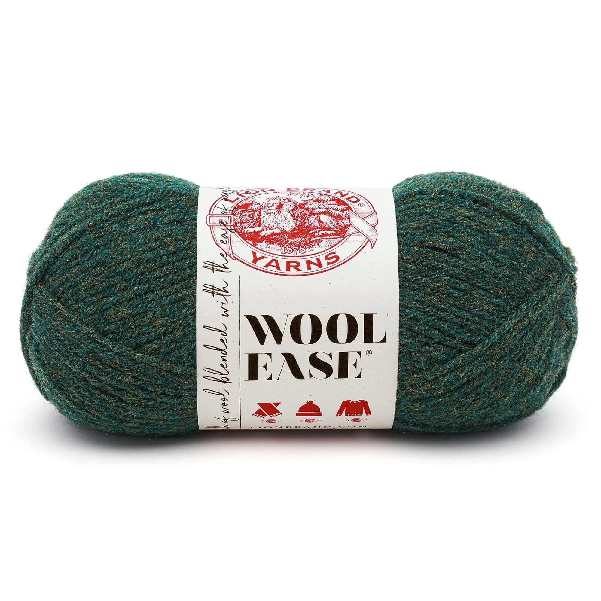 Lion Brand Yarn Wool-Ease Yarn Forest Green Heather 3oz (85g) | Worsted Weight for Knitting & Crochet - main product image