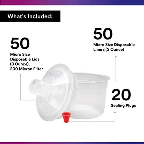 3M PPS Original Series Paint Spray Gun Cup Lids and Liners Kit, 16028 | Micro, 200-Micron Filter, 50 Lids & Liners thumbnail 2