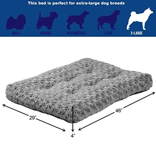 MidWest Homes for Pets XL Gray Ombré Swirl Plush Pet Bed 117cm x 71cm (46 x 28 inches) | Cozy Crate Mat for Large Dogs thumbnail 2