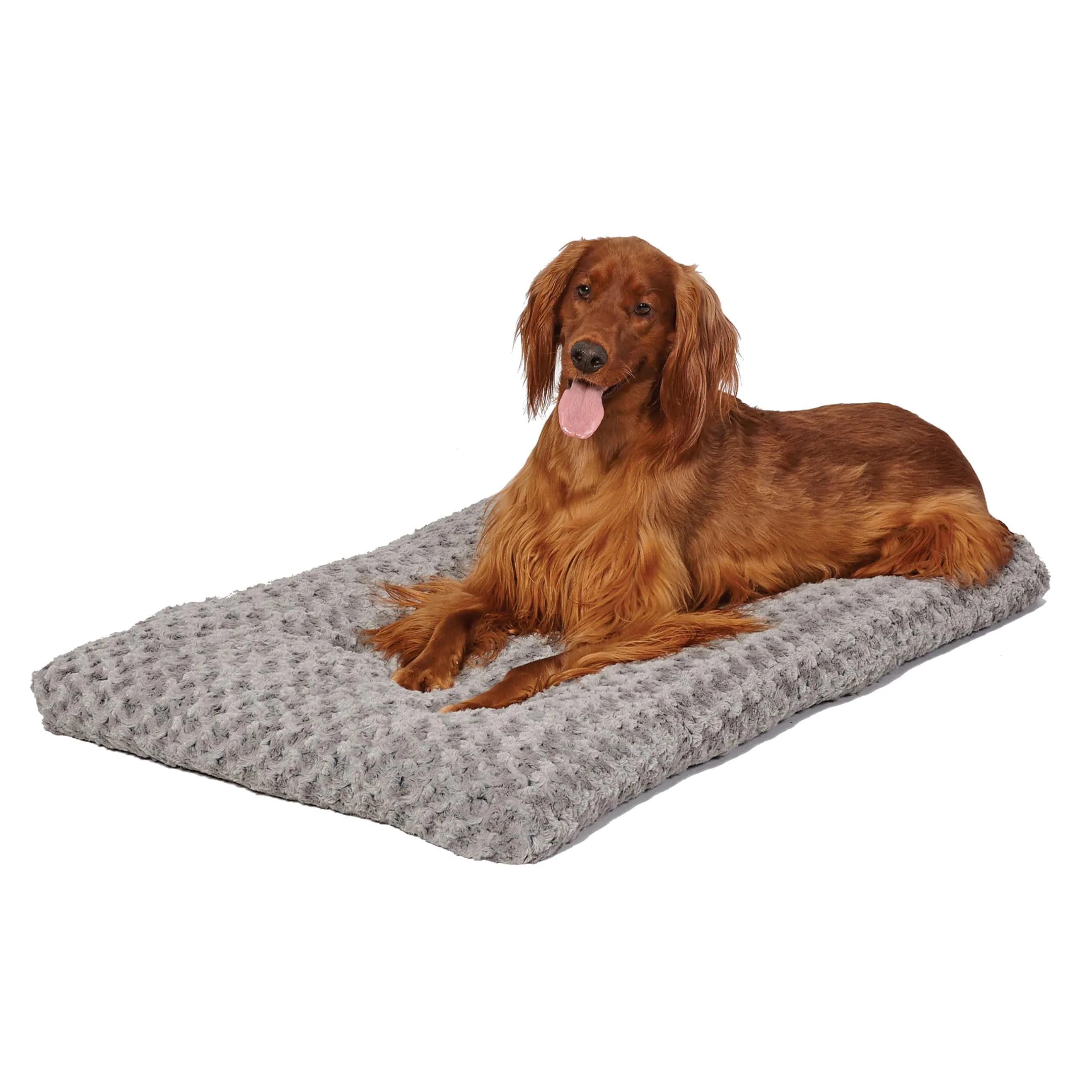 MidWest Homes for Pets Large QuietTime Deluxe Gray Ombré Swirl Plush Pet Bed | Machine Washable, Non-Skid Bottom, Soft Crate Mat for 42-inch Crates