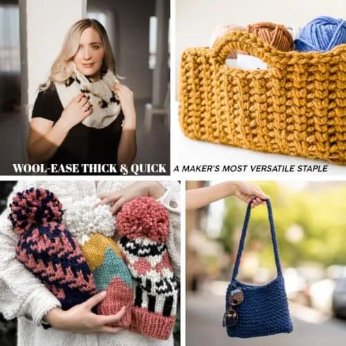 Lion Brand Yarn Wool-Ease Thick & Quick Yarn, Barley | Super Bulky Acrylic-Wool Blend for Warm Projects thumbnail 6