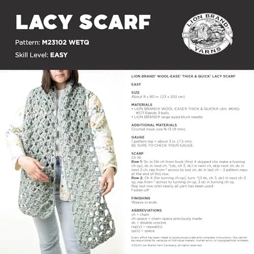 Lion Brand Yarn Wool-Ease Thick & Quick Yarn, Barley | Super Bulky Acrylic-Wool Blend for Warm Projects thumbnail 7