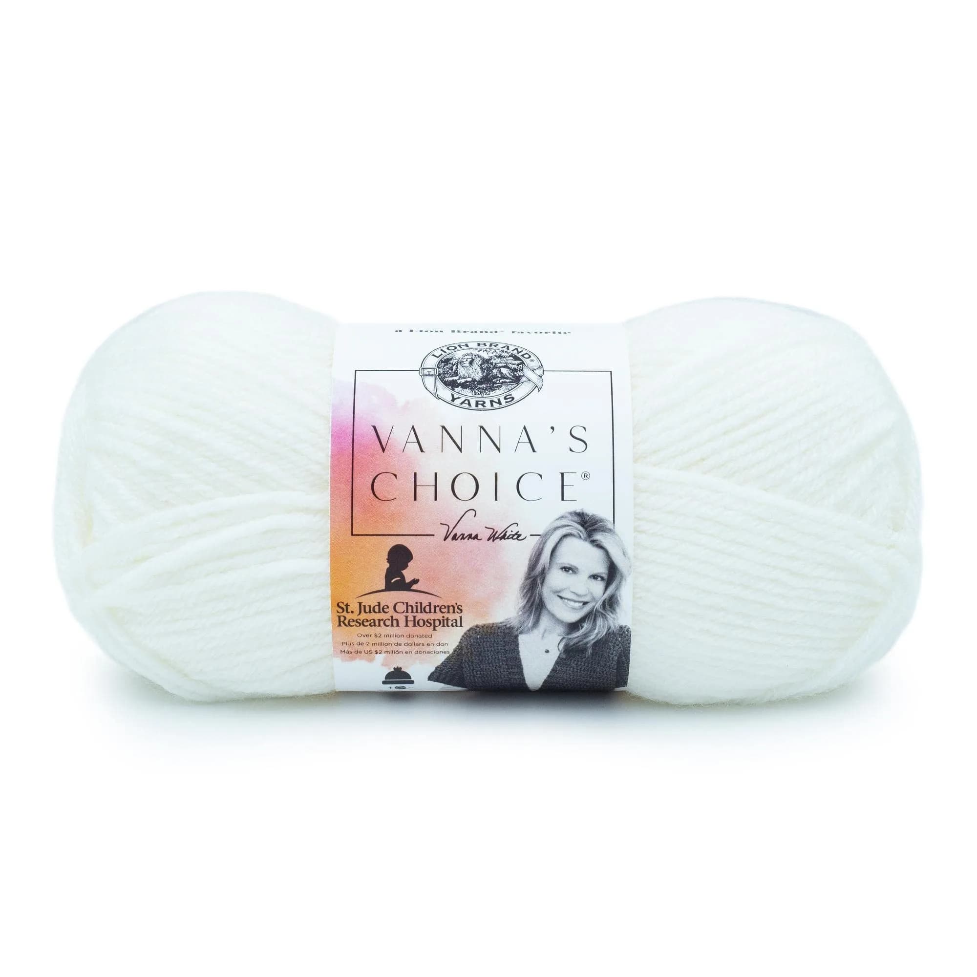 Lion Brand Yarn Vanna's Choice Yarn White 3.5 Oz | Silky Soft, Easy-Care