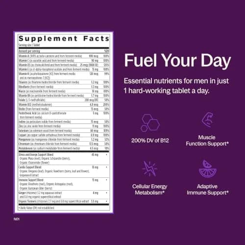 New Chapter Men's One Daily Multivitamin 48 Tablets | Organic, Gentle on Stomach, Supports Energy & Immunity thumbnail 4