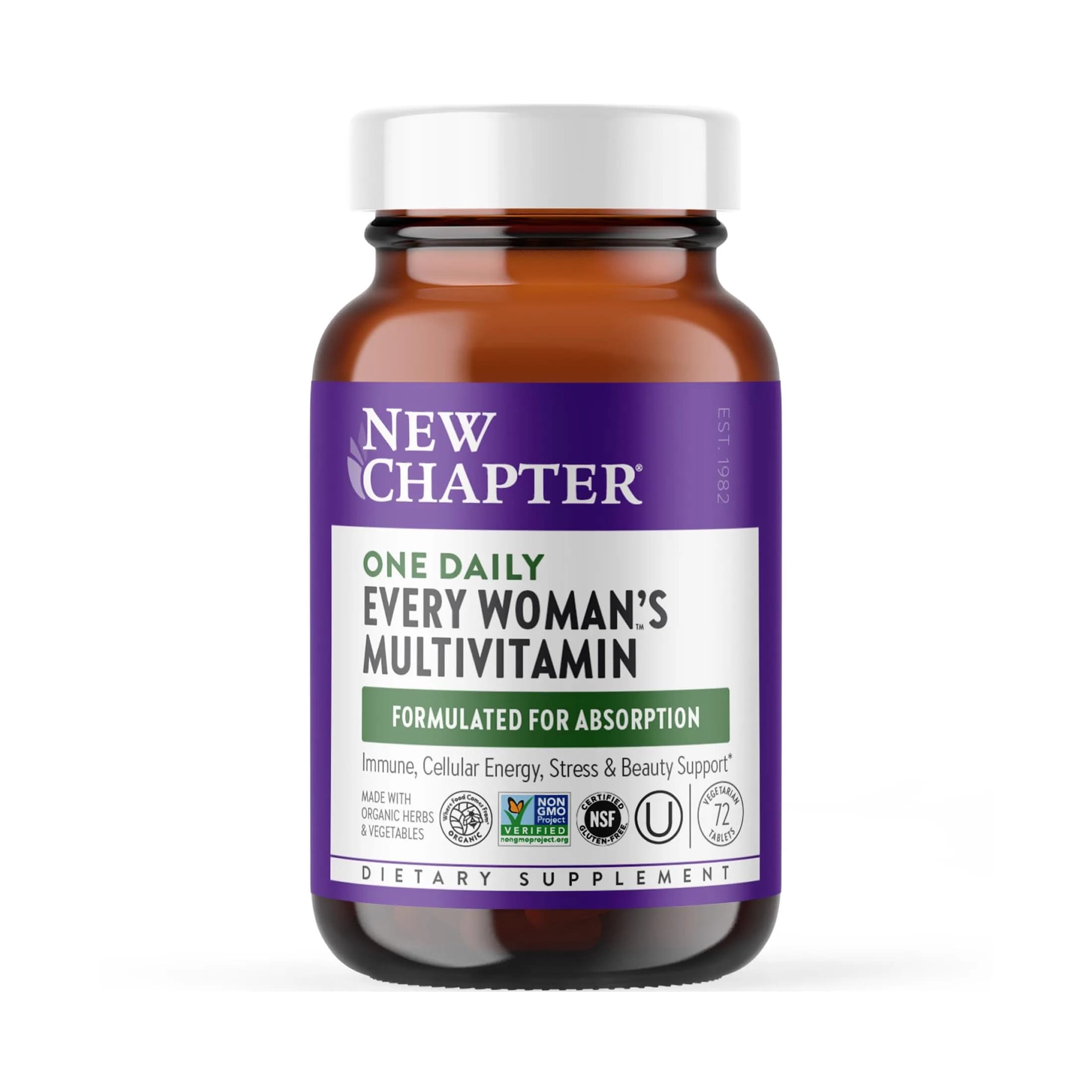 New Chapter Every Woman's One Daily Multivitamin, 72 Tablets | Whole-Food Fermented Nutrients for Women's Wellness - main product image