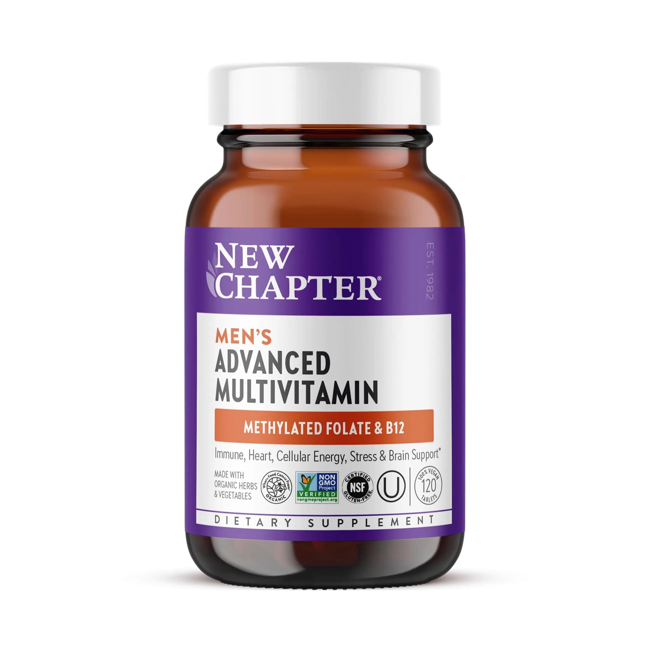 New Chapter Men's Advanced Multivitamin 120 Count | Supports Bone, Heart & Prostate Health — Tablet