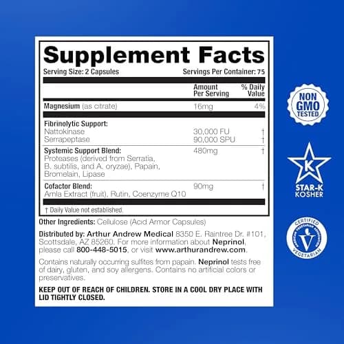 Arthur Andrew Medical Neprinol AFD Multi Enzyme Blend, 150 Count | Supports Joint Comfort & Circulatory Health thumbnail 2