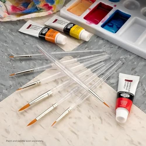 Royal & Langnickel Paint Brush Set 7-Piece | Gold Taklon Detail & Acrylic Handles thumbnail 4