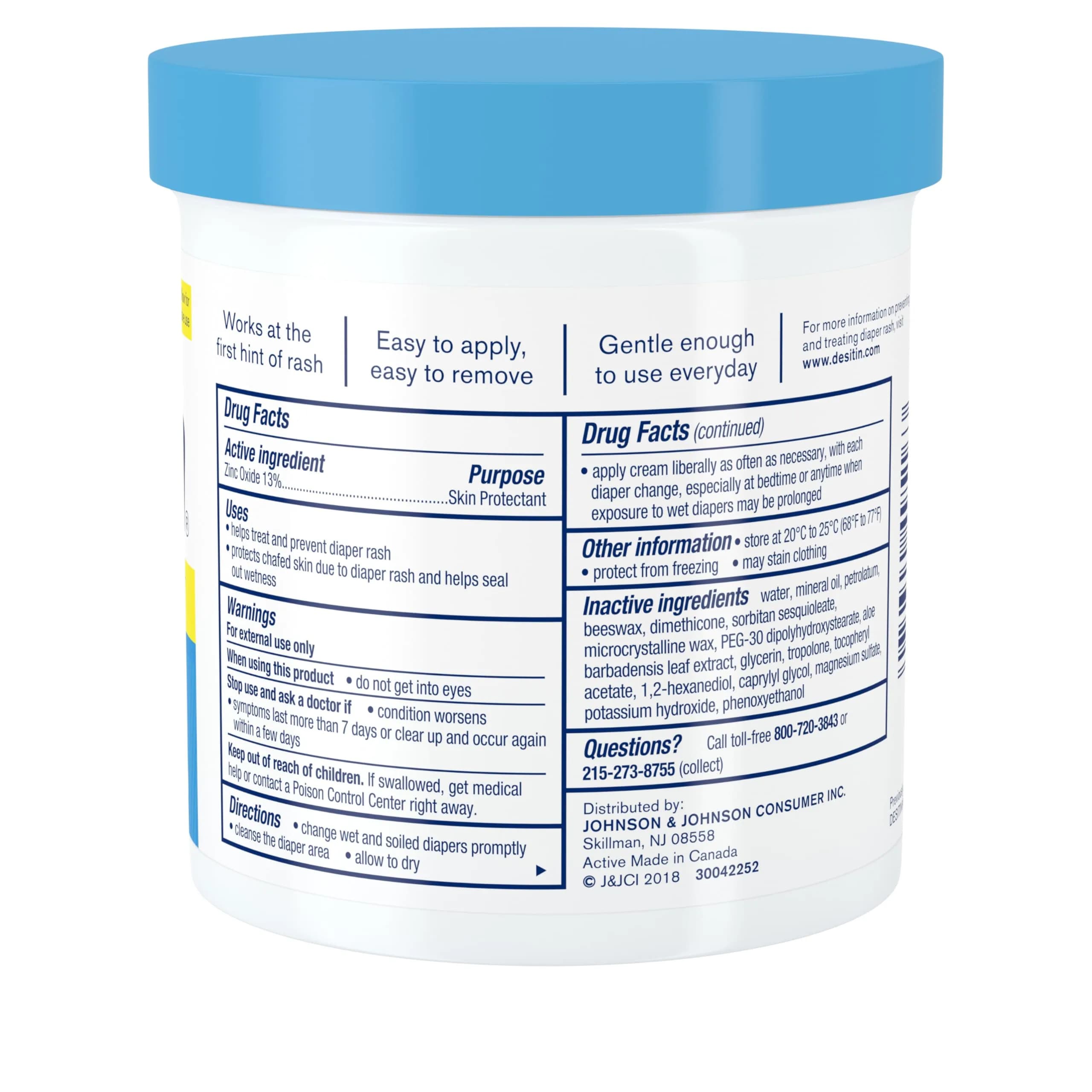 Desitin Daily Defense Baby Diaper Rash Cream with 13% Zinc Oxide, Hypoallergenic, Dye-, Phthalate- & Paraben-Free, 473ml (16 oz) - view 8