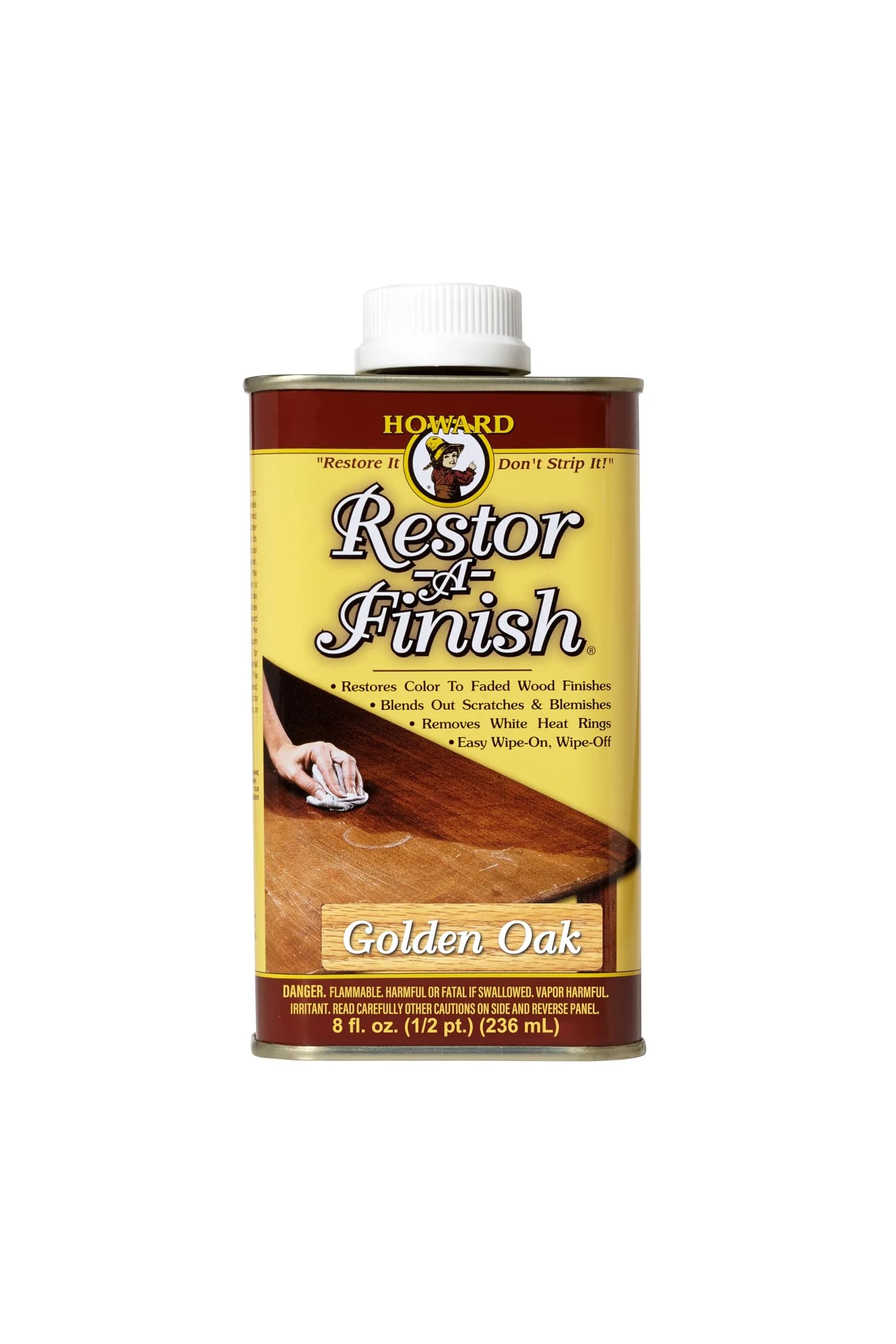 Howard Restor-A-Finish Neutral 8 oz | Wood Finish Restorer & Blemish Blending — Golden Oak