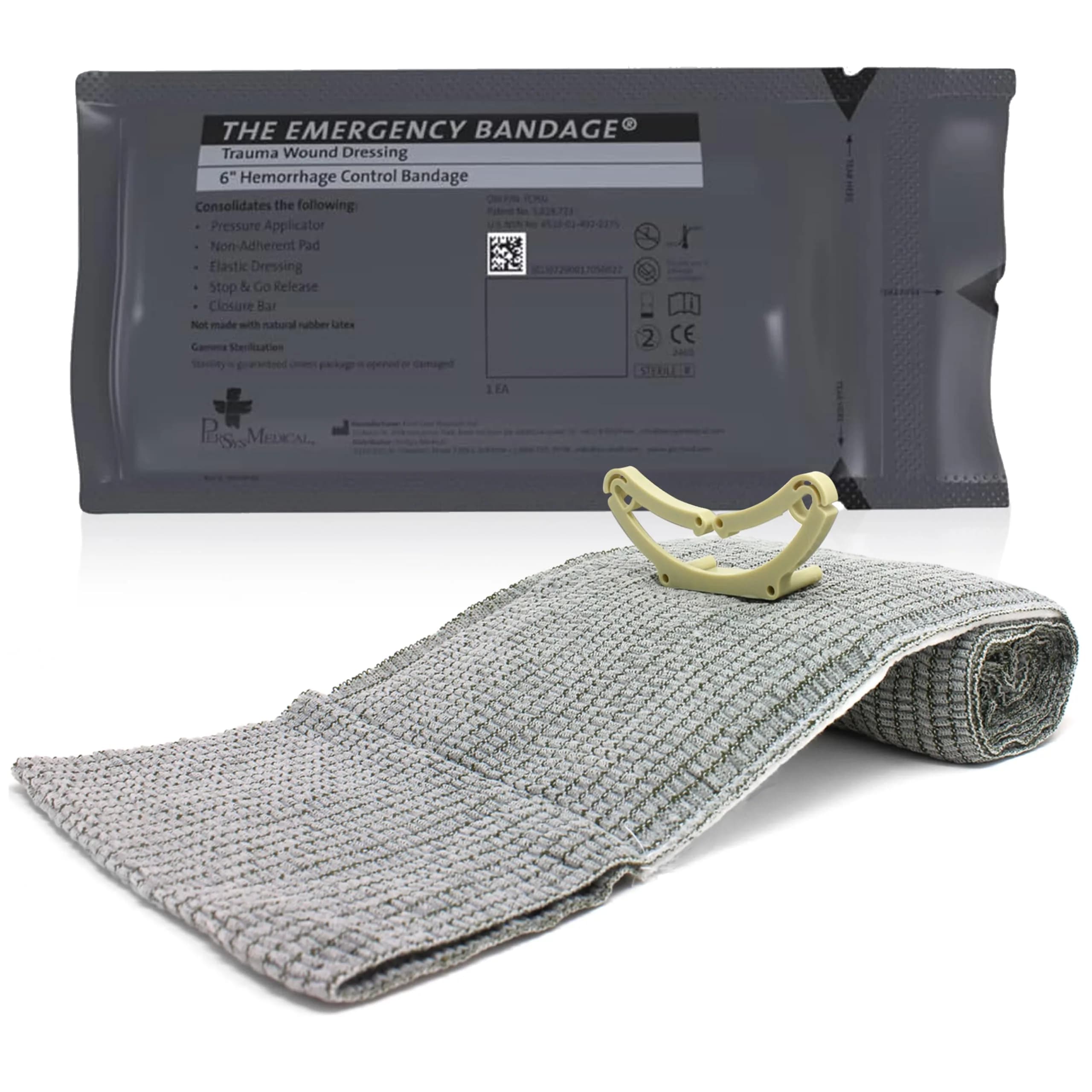 Ever Ready First Aid Israeli Compression Bandage 6" Black | Hemorrhage Control & Trauma Dressing - main product image