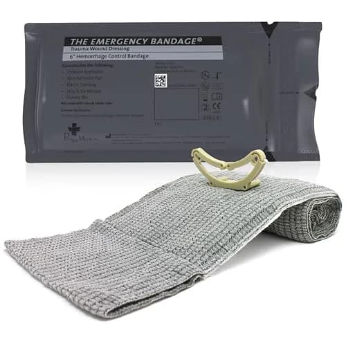 Ever Ready First Aid Israeli Compression Bandage 6" Black | Hemorrhage Control & Trauma Dressing thumbnail 1