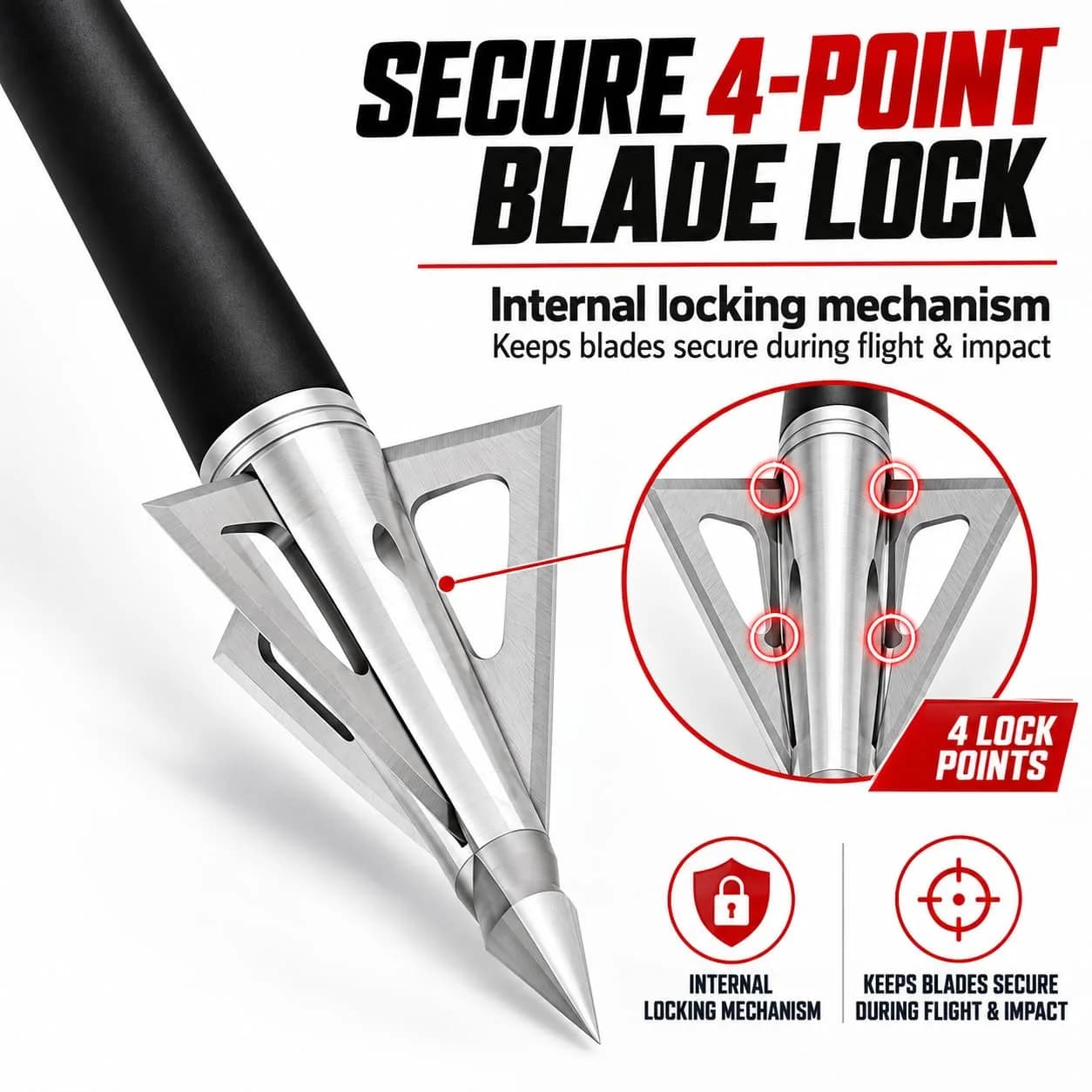 Grim Reaper Razortip 100 Grain Expandable Broadhead, 3-Blade, 1-3/8" | High Penetration & Precision (120 chars) — Hades Fixed Blade 100 Grain thumbnail 2