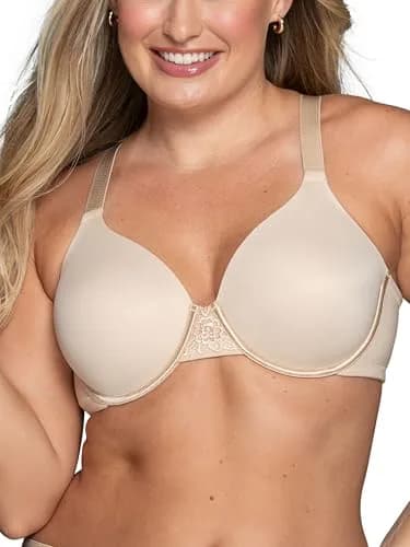 Vanity Fair Full Figure Support Bra Beige 36D | 4-Way Stretch, Lightly Lined Cups, Underwire thumbnail 1