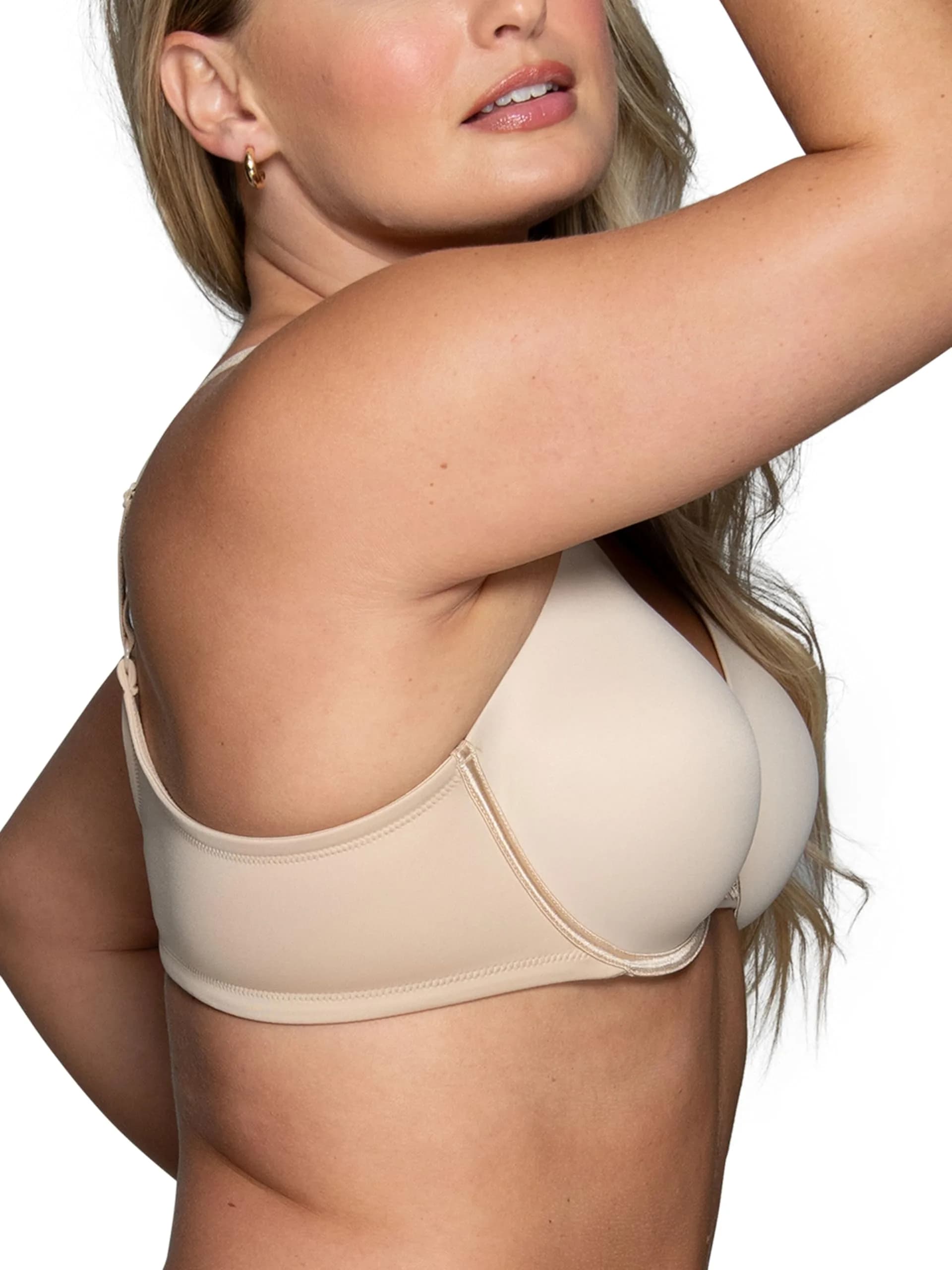 Vanity Fair Full Figure Support Bra Wirefree 40DD | 4-Way Stretch Fabric, Lightly Lined Cups — Underwire - Beige / Underwire / 36D thumbnail 2