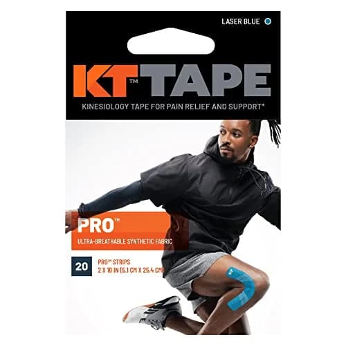 KT Tape Pro Synthetic Kinesiology Athletic Tape 20 Precut Strips (10" x 2") Laser Blue | Strong Support for Muscles & Joints thumbnail 6