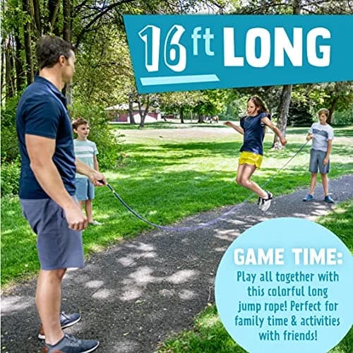Just Jump It 16' Foot Jump Rope | Active Outdoor Youth Fitness & Double Dutch Length in Blue thumbnail 2