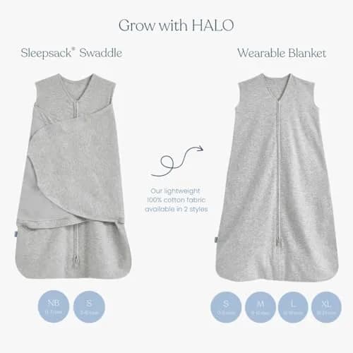 HALO SleepSack Swaddle | Cotton | 1.5 TOG | 68-75°F | 6-12 lbs |Cream | Safe Baby Sleep thumbnail 6