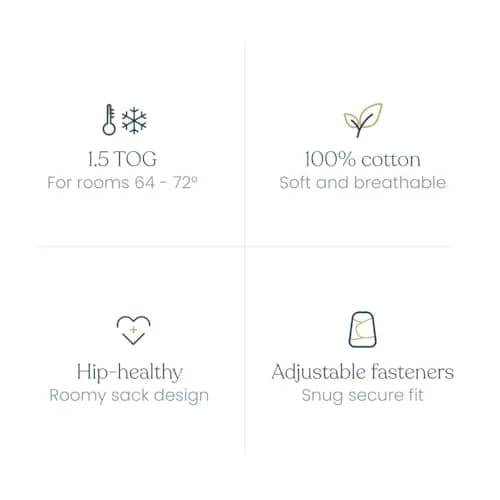 HALO SleepSack Swaddle | Cotton | 1.5 TOG | 68-75°F | 6-12 lbs |Cream | Safe Baby Sleep thumbnail 7