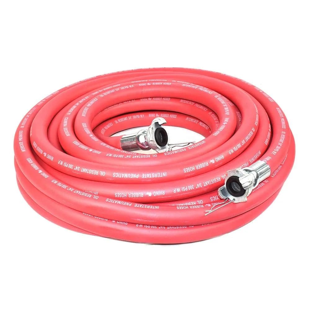 Interstate Pneumatics Jack Hammer Rubber Air Hose 3/4 Inch x 50 Feet | Heavy-Duty 300 PSI with Reinforced Rubber