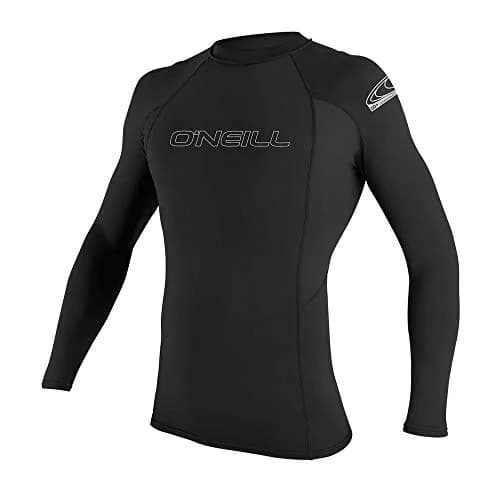 O'Neill Wetsuits Men's Basic Skins UPF 50+ Long Sleeve Rash Guard, Black, Large | UV Sun Protection for Water Sports thumbnail 4