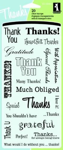Inkadinkado Thank You Clear Stamp Set, 20 pc | Reusable Gratitude Messages for DIY Cards thumbnail 1