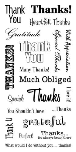 Inkadinkado Thank You Clear Stamp Set, 20 pc | Reusable Gratitude Messages for DIY Cards thumbnail 2