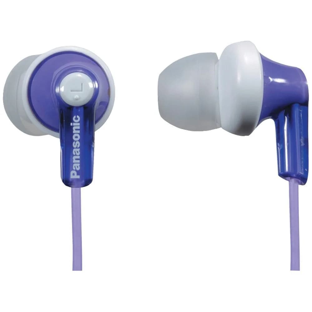Panasonic ErgoFit In-Ear Earbud Headphones RP-HJE120-V (Purple) Dynamic Crystal Clear Sound, Ergonomic Comfort-Fit
