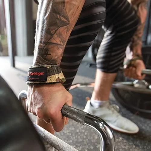 Harbinger Padded Cotton Lifting Straps with NeoTek Cushioned Wrist (Pair, Camo) | 53 cm (21.5 in) Length thumbnail 3