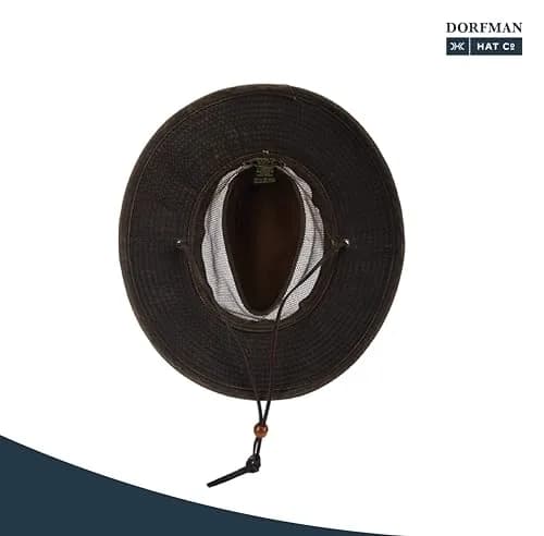Dorfman Pacific Men's Weathered Cotton Big Brim with Mesh Large | Rugged Sun Hat for Outdoors thumbnail 4