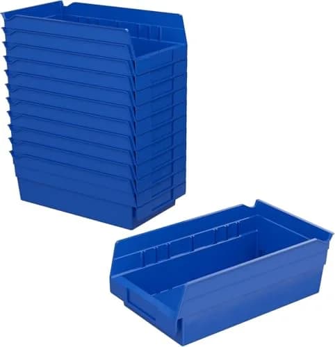 Akro-Mils Blue Plastic Shelf Bins 3785 ml (12 x 6.5 x 4 inches) | Heavy Duty Storage for Garage, Kitchen, Closet Organization - main product image
