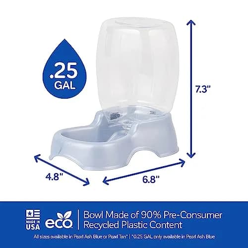 Petmate Pet Cafe Water Dispenser XS 0.95L (0.25 GAL) Pearl Ash Blue | Gravity-Fed Waterer for Cats & Dogs thumbnail 3