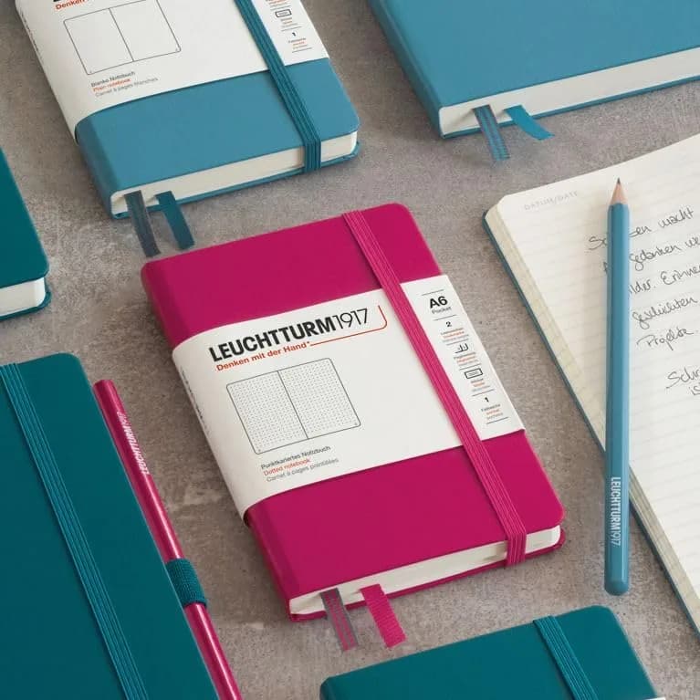 LEUCHTTURM1917 Notebook Softcover Pocket A6-123 Pages Navy | Lightweight, Practical & Durable — Black / Dotted thumbnail 2
