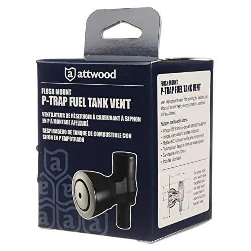 Attwood 90-Degree P-Trap Fuel Tank Vent, Flush Mount, 5/8-Inch Hose | Stainless Steel Vent Head thumbnail 5