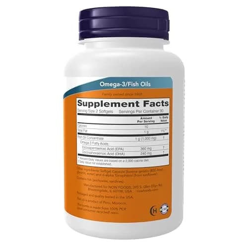 NOW Omega-3 Mini Gels 180 Softgels | Molecularly Distilled Fish Oil for Heart Support thumbnail 2