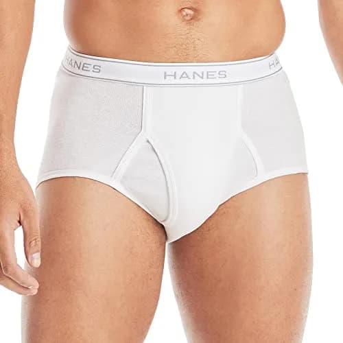 Hanes Cotton Briefs XL | Breathable, Tagless, Full-Cut Comfort in White thumbnail 2