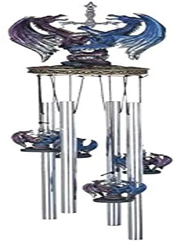 StealStreet Round Top Dragon Hanging Garden Porch Decoration Decor Wind Chime 58.42 cm (23 inches) | Weather Resistant Outdoor Decor thumbnail 1