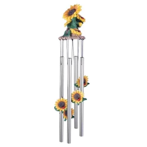 StealStreet Sunflower Wind Chime 57cm (23 inches) | Copper & Polyresin Garden Decor thumbnail 1
