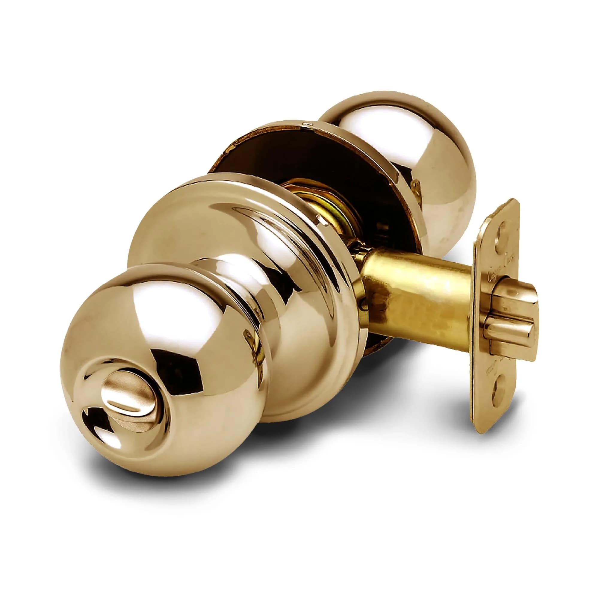 Copper Creek Privacy Interior Door Knob – ANSI Grade-3 Certified, Heavy Duty Handle, Easy Install, Reversible, Polished Brass (1 Pack) — Polished Brass