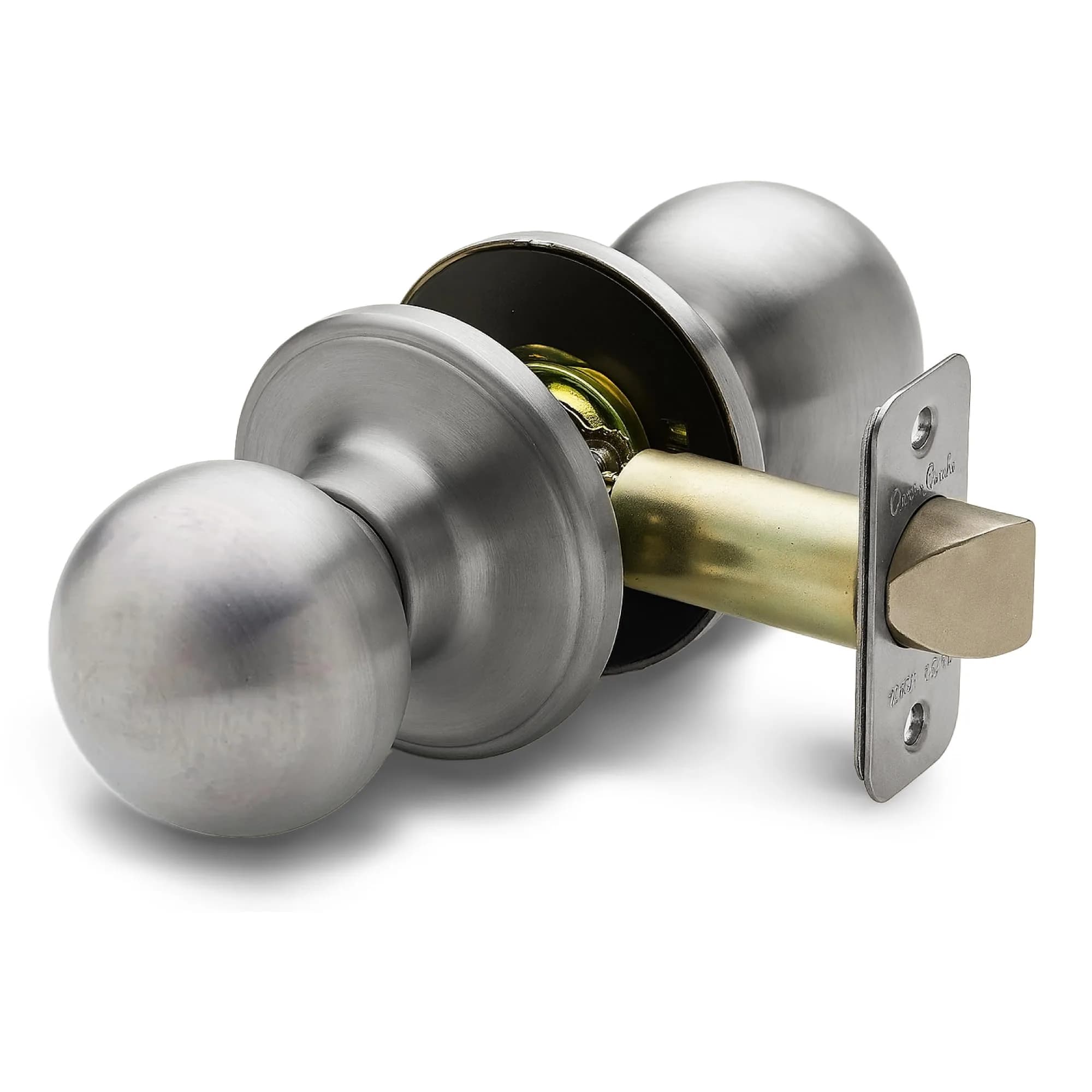 Copper Creek Passage Interior Door Knob – ANSI Grade-3 Certified, Heavy Duty Handle, Easy Install, Reversible, Satin Stainless (1 Pack)