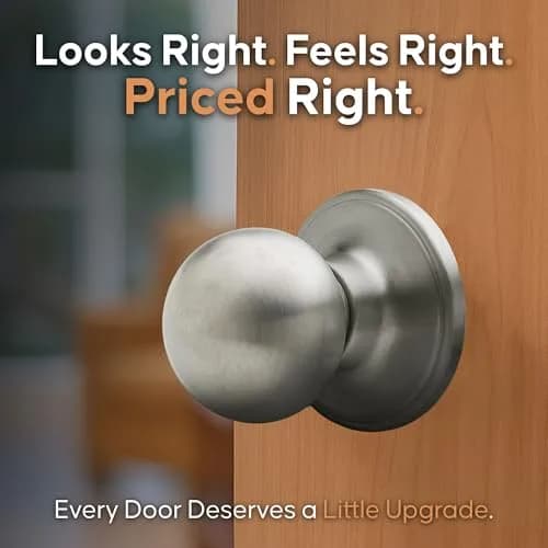 Copper Creek Passage Interior Door Knob – ANSI Grade-3 Certified, Heavy Duty Handle, Easy Install, Reversible, Satin Stainless (1 Pack) thumbnail 2