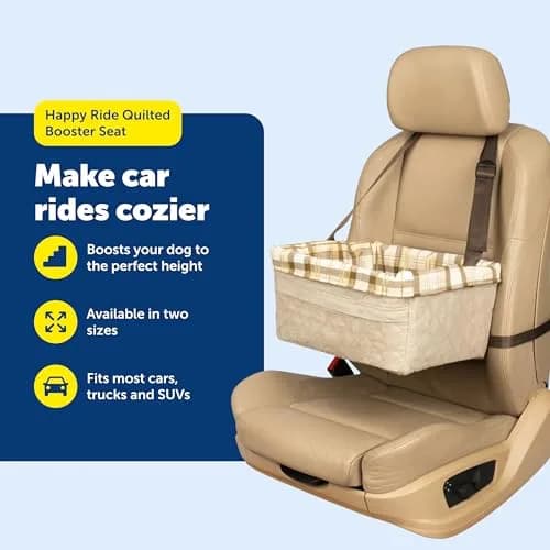 PetSafe Happy Ride Quilted Booster Seat - Dog Booster Seat for Cars, Trucks and SUVs - Easy to Adjust Strap - Durable Padded Liner is Machine Washable and Easy to Clean - Large thumbnail 4